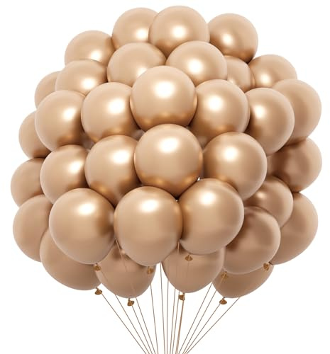 Luftballons Champagner Metallic 60 Stück Helium Ballons Goldene Luftballons Hochzeit Girlande Für Geburtstagsdeko, Hochzeitsdeko, Taufe Deko, Partydeko, Verlobung Deko Bunt Metallic Luftballons