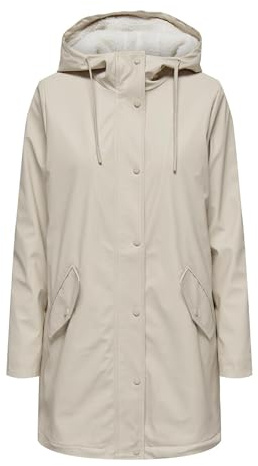 ONLY Onlsally Raincoat OTW Noos Rain Jacket da donna, Farina d'avena/White Teddy, XL