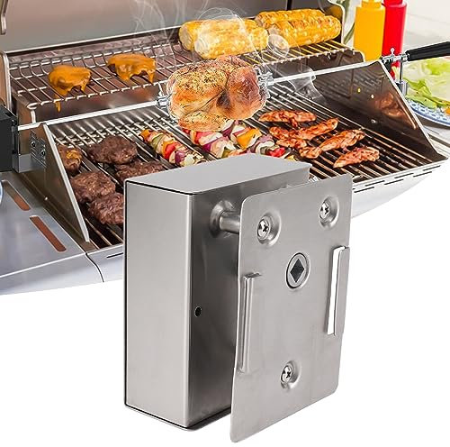 ZPSHYD Grillmotor, Drehgrill Rotisserie Motor mit hohem Drehmoment (12 V, 70 kg), Edelstahl Treiber für große Rotisserie-Grills für Grillabende, Restaurants