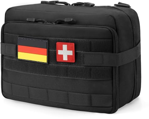 Jueachy Reiseapotheke, Groß Kapazität Medikamententasche Leer Erste Hilfe Tasche Taktische Molle Tasche First Aid Kit Notfalltasche Medikamenten Aufbewahrung für Outdoor Camping Reisen Motorrad