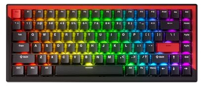 DrunkDeer G75 Rapid Trigger-tangentbord, Esports speltangentbord magnetisk omkopplare senaste vinn läge justerbar aktivering, 75 % design, svart
