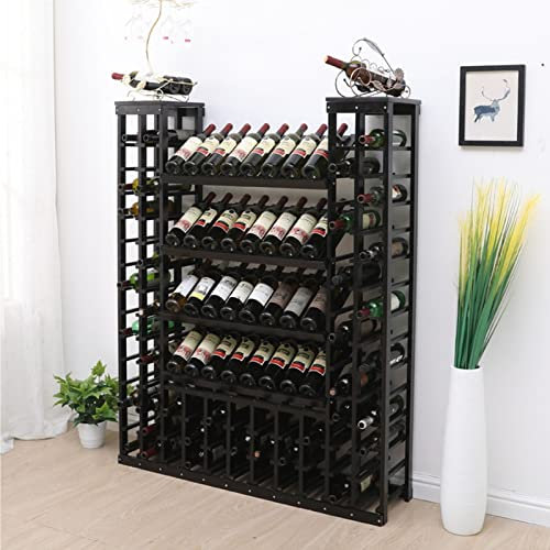 UYDJAKX Wine Bottles Rack - Floor-standing Wine Cooler, Countertop Display Stand, Solid Wood Showcase Divider Cabinet, Home/Bar/Counter Wine Organizer Shelf,120 * 30 * 150cm Star of Light
