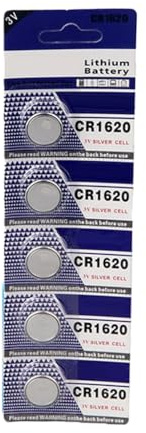 MZRAN Lot de 5 piles bouton CR1620 3 V pour appareils électroniques à faible puissance