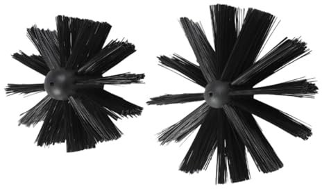 Cabilock Chimney Cleaning Brush Set 2pcs with 100mm 150mm Plastic Heads Long Handle Pipeline Cleaning Tools for Cooker Hood and Dryer Vent Maintenance