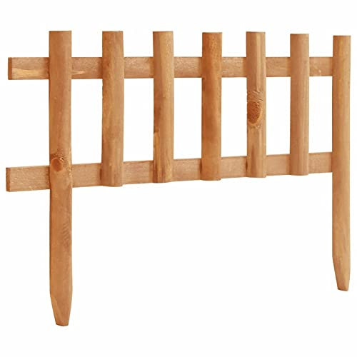 Tidyard Bordure de Jardin 10 pcs Bois de Sapin 4,4 m, Fleur Plante Clôture Bord la Pelouse, Clôture de Jardin Décoration pour Aménagement, Terrasse, Extérieur Style A