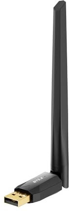Adattatore Bluetooth con Antenna 5dBi, Dongle Bluetooth 5.4 USB Trasmettitore Plug & Play per PC Windows 11/10/8.1, Raggio di Trasmissione Lungo per Mouse, Tastiera, Smartphone, e Altri Dispositivi