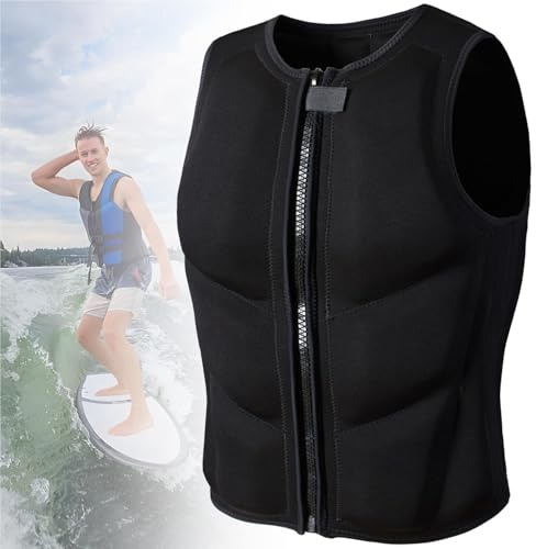 Swimming Vest High Buoyancy Swim Vest Neoprene Swimsuit Kayak Lifevest for Adults Swim Jacket with Adjustable Safety Buckle for Surfing Kayaking Swimming Rafting(L58-70KG)