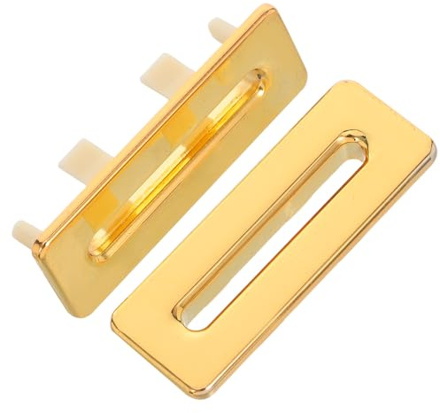 jojofuny Tapa de Desbordamiento Rectangular para Lavabo de Baño, 2 Piezas, Aleación de Zinc Color Cobre Dorado, Anillo Embellecedor Compatible Fregaderos Pequeños, Accesorio Funcional