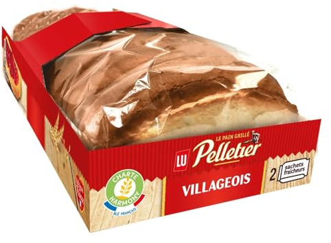 LU - Pains Grillés Villageois Pelletier aux Germes de Blé - Cuisson au Moule Ouvert - Le paquet de 300 g - Le Lot De 5