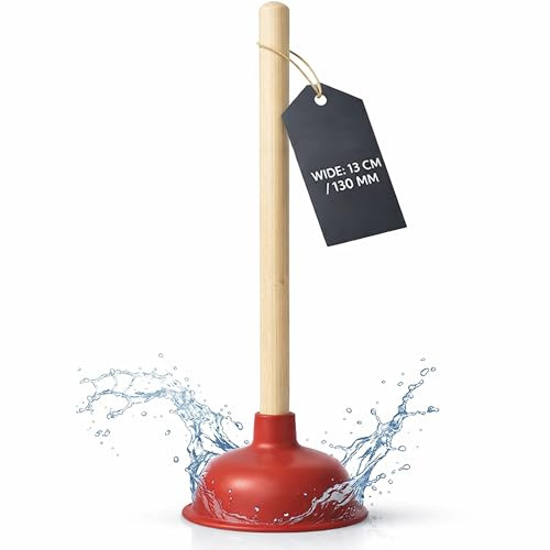 Sink Plunger 13cm / 130mm Wide Heavy Duty Sink Unblocker Suction Cup Cleaner for Kitchen & Bathroom, Showers, Toilets & More