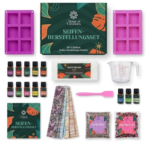 Home of creations DIY Soap Making Kit | Soap Moulds, Soap Making Supplies, Essential Oils & Colour Pigments | Craft Kit for Adults | Creative DIY | Mothers Day Gifts