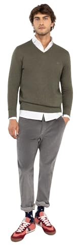 El Ganso Jersey Cuello Pico Merino Verde