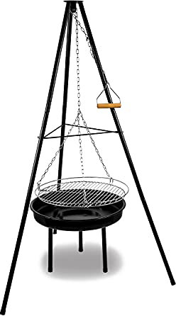 ACTIVA Schwenkgrill Indiana I Premium Feuerschale mit Grillrost inkl. hochwertigem & verchromtem Grillrost I Robuster Schwenkgrill mit Feuerschale