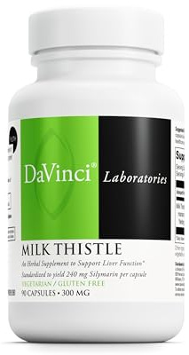 DAVINCI Labs Milk Thistle - Dietary Supplement to Support Liver Detoxification and Function, Kidney Health and Healthy Digestion* - with Milk Thistle and More - Gluten-Free - 90 Vegetarian Capsules