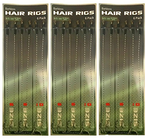 18 Braid Carp Fishing Hair Rigs Size 6,8,10 6 Of Each Sizes
