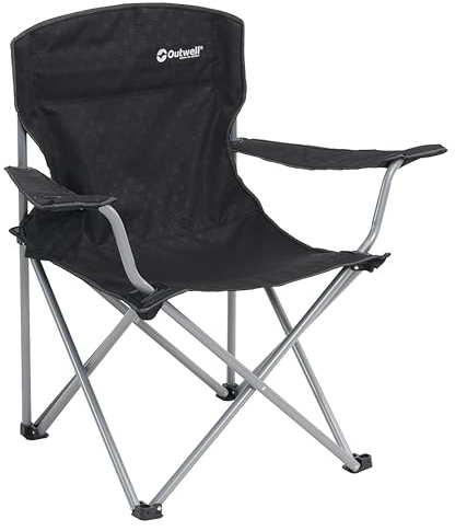 Outwell 470048 Catamarca Campingstuhl mit einer Tragkraft von 150 Kg, XL, Schwarz
