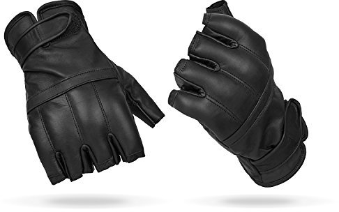 Blacksnake® Security Quarzsandhandschuhe OHNE Finger aus Leder Schwarz S
