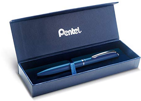 Pentel BL2007 EnerGel Tintenroller, hochwertig, einziehbar, Spitze 0,7 mm, Korpus aus Metall, matt, Nachtblau – Geschenkbox