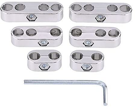 Zündkabel Separatoren, 7mm / 8mm Zündkerzen Kabelhalter Zündkabel Separatoren 2-4 Loch Separatoren(Silber)