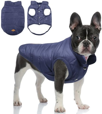 Meioro in Cappotti invernali per Cani Abbigliamento Cane Giacca Calda Inverno Foderato Cappotto Bulldog Francese Carlino Cane Abbigliamento Gilet