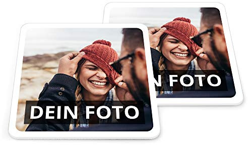 Untersetzer mit Foto personalisiert - Personalisierbare Kunststoff Untersetzer Bedrucken (Eckig) (Kunststoff, 6er Set)