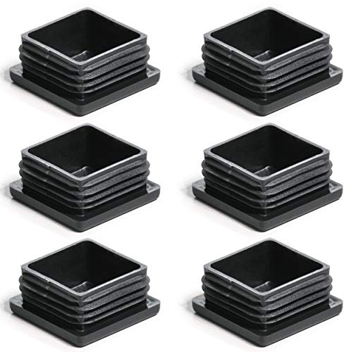 Enkotrade 6 Stück Lamellenstopfen für Vierkantrohre, 100x100 mm, Rohrabdeckung aus hochwertigem Polyethylen Kunststoff, Stopfen, Endstopfen, Kappen, Gleiter | Rohrstopfen Quadratisch