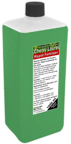 GREEN24 Engrais pour laurier-cerise, fertilisation de laurier Prunus laurocerasus, engrais liquide de qualité supérieure de la gamme professionnelle