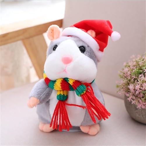 Talking Hamster Plush Toy Electric Hamster Repeats What You Say Plush Animal Funny Interactive Toy Electronic Hamsters Mouse for Adult Boyfriend Girlfriend Lover Xmas Gift Birthday Gift