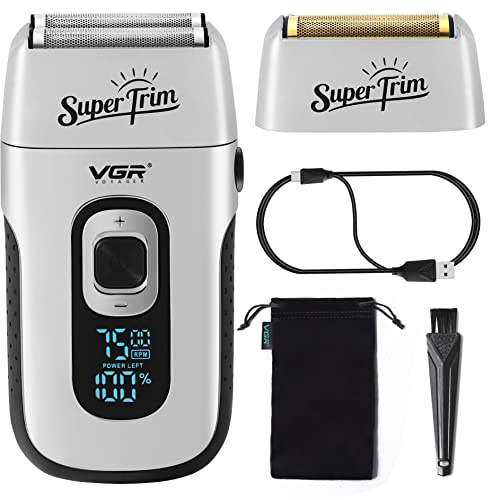 VGR V-332 Rasoio elettrico uomo 7500 giri min a batteria ricaricabile USB Silver
