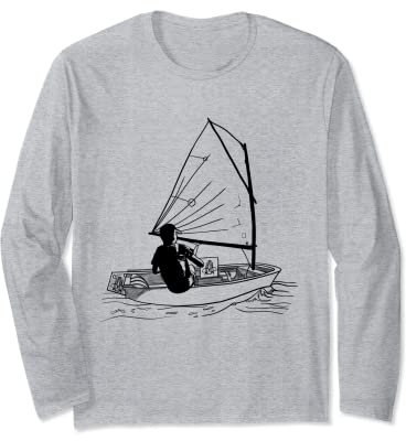 Opti Segelboot Grafik Dinghy Boot Segeln Liebhaber Langarmshirt