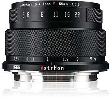 AstrHori 55mm F5.6 Mittelformat-Objektiv mit manueller Festbrennweite Passender 100-Millionen-Pixel-Sensor für FUJIFILM GFX Mount GFX 50SII,GFX100,GFX100 IR Ver,GFX 50S,GFX 50R,GFX 100S