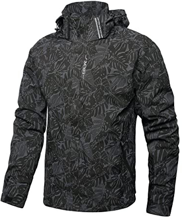Hikevitang Men's Lightweight Waterproof Rain Jacket,Shell Hooded Outdoor Raincoat Hiking Windbreake jacket