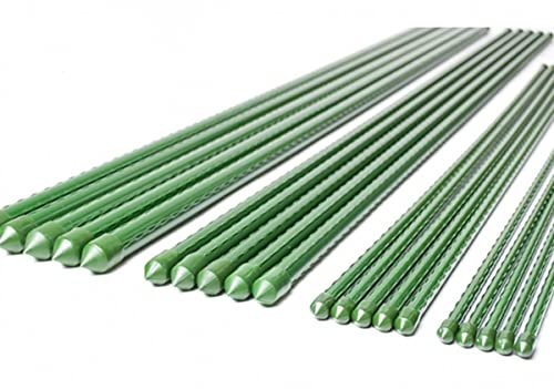10 Pezzi Supporto Per Piante 180cm Ø16mm, Canne In Acciaio Plastificato, Bastone Orti, Colore Verde, Tanti Misure (1,6X180cm)