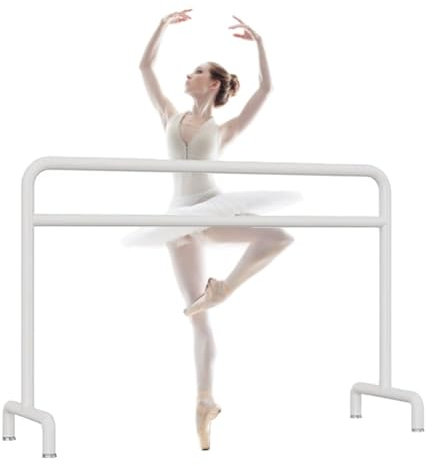 HamoM Ballettstange Mobile Metall-Eisen-Doppelschicht-Ballettstange, geeignet für Yoga und Pilates, Beindruckhebel (Color : White, Size : 1m/3.3FT)