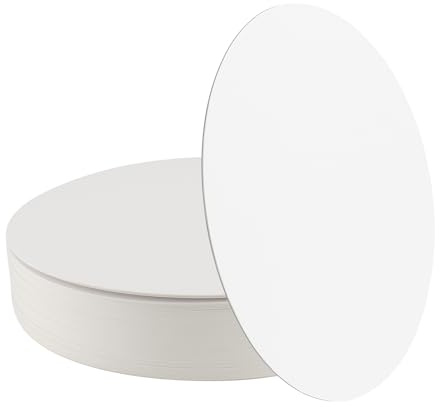 50 Stück 20 cm Cakeboard Rund Weiß, 1 mm Dick Cake Board Kuchenplatte Pappe | Tortenplatte Cake Drum für Hochzeit, Geburtstag, Party, Pizza, Desserts, Gebäck