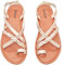 Veittes Women's Flat Slide Sandals - Casual Toe Ring Criss Cross Strappy Flat Summer Shoes.(2208001,GD/MF,5 UK)