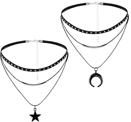 Manfnee Gothic Choker Halskette Seil Kreuz Anhänger Halskette PU Leder Chokers Punk Kragen für Damen