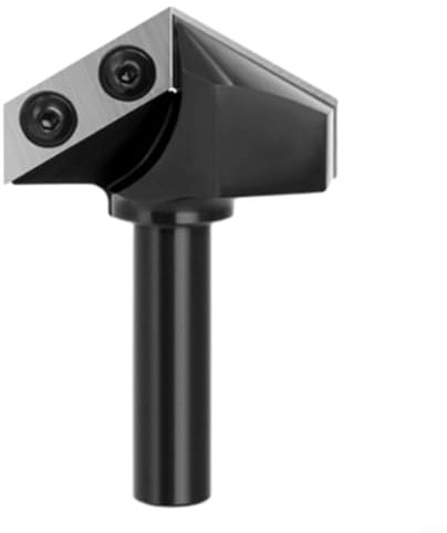 EpheyFIF V Nut Fräser 1/2 Schaft 45 Grad Wendeplatten V Nutfräser mit Hartmetall HW Schriftenfräser CNC Einsatzschneider Gravierfräser Fasenfräser V Bit Fräser(A)