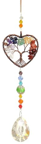 ZEACCT 1 acchiappasole a forma di albero della vita, in cristallo, per finestre, casa, giardino, decorazione - colorato