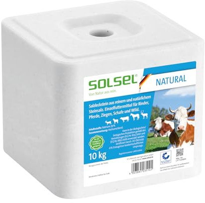 SOLSEL Leckstein Natur 10kg | Natürliche Mineralstoffquelle für Pferde Rinder Ziegen Wild Schafe | Ohne künstliche Zusätze | Für Stall und Weide