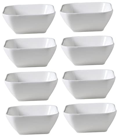 SHOWERORO 8pièces Bols Céramique Carrés Pour Sauce Vaisselle De Table Maison Conteneur Épices Cuisine Sauce Soja Wasabi Sel Empilables Et Compactes