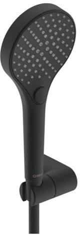 HANSA HANSAVIVA Handbrausegarnitur, 3-strahlige Handbrause, 1750mm Brauseschlauch, 4417022033, Farbe: Matt-Schwarz