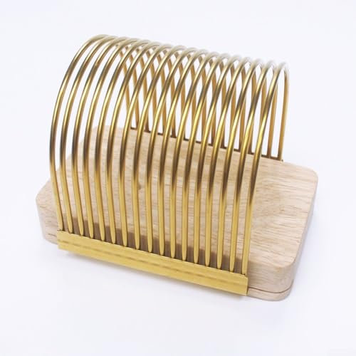 Hasaller Bread Slicer Bread Slicer Board Cutter Stainless Steel Bread Slicer for Homemade Bread Adjustable Bread Slicing Guide Foldable Cutting Guide Wooden Structure for Bread Loaf Slicer(Silver)