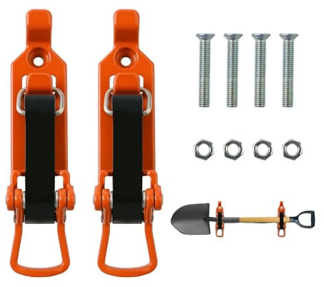Shovel Holder - Quick Release Axe Holder Mounting Kit, Heavy Duty Spade Holder Clamp Space-Saving | Long Lasting Metal Rubber Clip Mounting Kit,