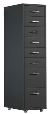 Großer 8-lagiger Metall-Aktenschrank, multifunktionaler Büro-Organizer, schwarzes Schubladensystem für effizientes Dokumentenmanagement und Arbeitsplatzlösungen, langlebige Aufbewahrungslösung