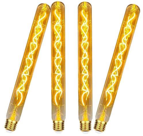 SUYGUAR E27 LED Vintage Glühbirne, Edison Vintage Glühbirne E27 Dimmbar 4W Warmweiß,Retro LED Lampe Dekorative Leuchtmittel Bernstein Für Wohnzimmer/Schlafzimmer/Esszimmer/Küche/Bar - 4 Stück (30mm)