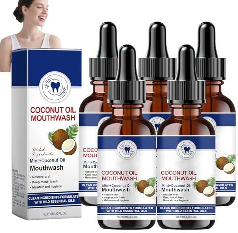 Ourlyard, collutorio Ourlyard, olio essenziale di cocco, collutorio alla menta, al cocco, allo sbiancamento dei denti, mantiene il respiro fresco, adatto per la mattina, dopo aver mangiato e in