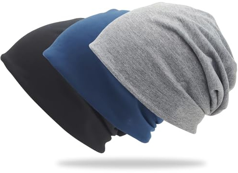 3 Stück Mütze Herren Damen, Beanie Mütze Herren Damen Dünne Laufmütze für Sommer Winter Leichte Kopfbedeckung für Alle Jahreszeiten (Schwarz+Grau+Marineblau)
