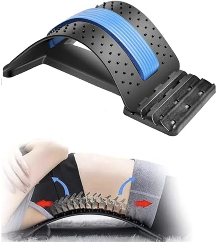 Botanéco Postureax - La Solution Ultime un Dos sans Tension, Planche Soutien lombaire Étire de Réglable 4 Modes du Bas Étirement Efficace, Lombaire Élargisseu Sport Maison (Bleu,38 * 25cm)