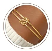 Turandoss Knot Cuff Bangle Bracelets for Women Jewelry Gifts - 18K Gold Plated Love Knot Bracelets Personalized Snake Open Bangle Bracelet Adjustable Snake Cuff Bracelet Jewelry Gifts for Women